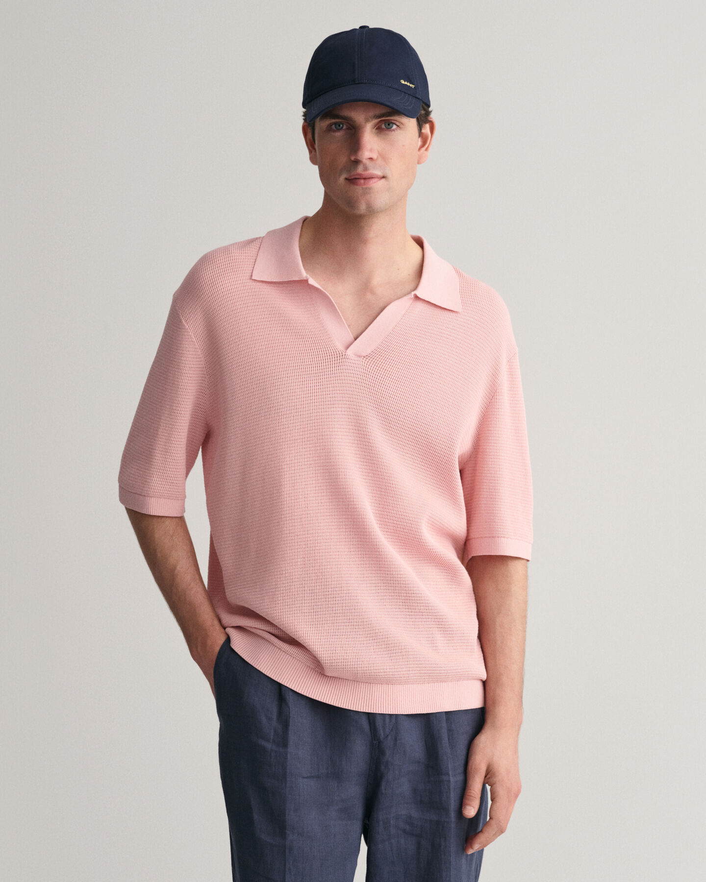 Polo in maglia aperta