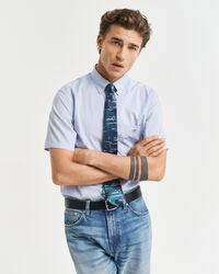 Camicia classica a maniche corte in popeline regular fit