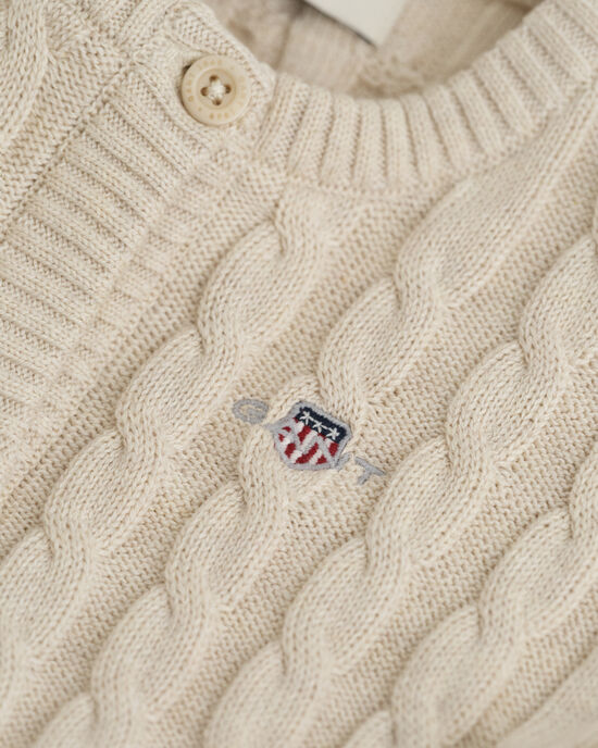 Cardigan in maglia di cotone a trecce Shield Baby