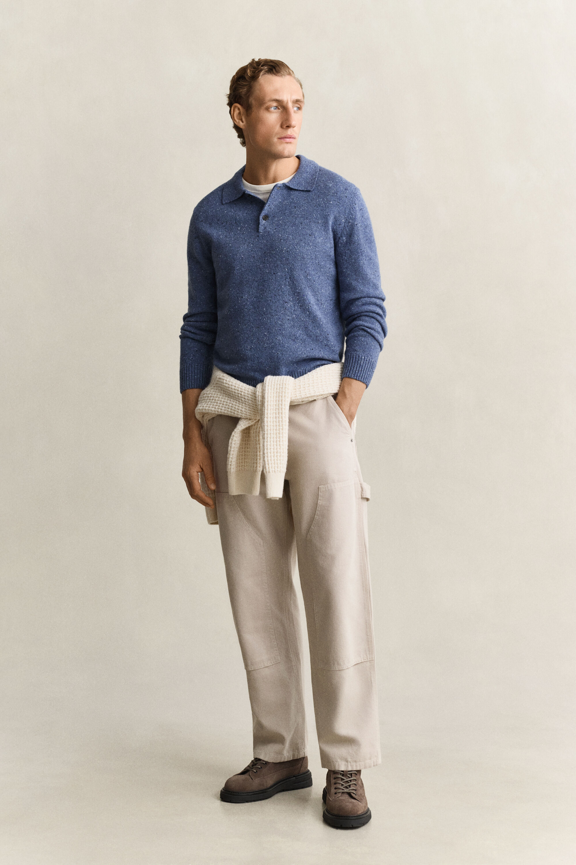 Maglia stile polo Nepps in misto lana