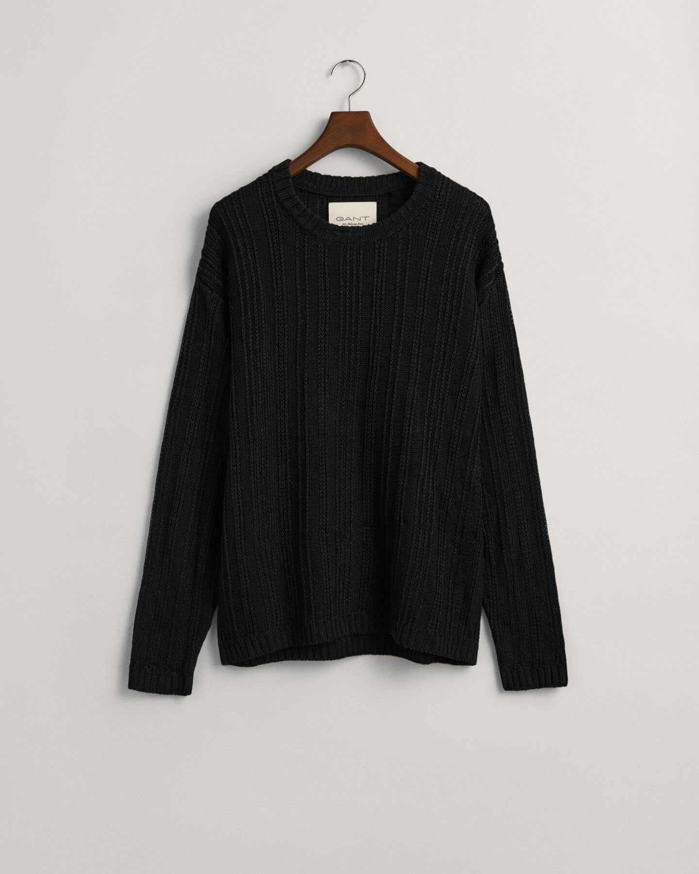 Maglia girocollo in lino e seta