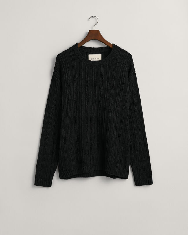 Maglia girocollo in lino e seta