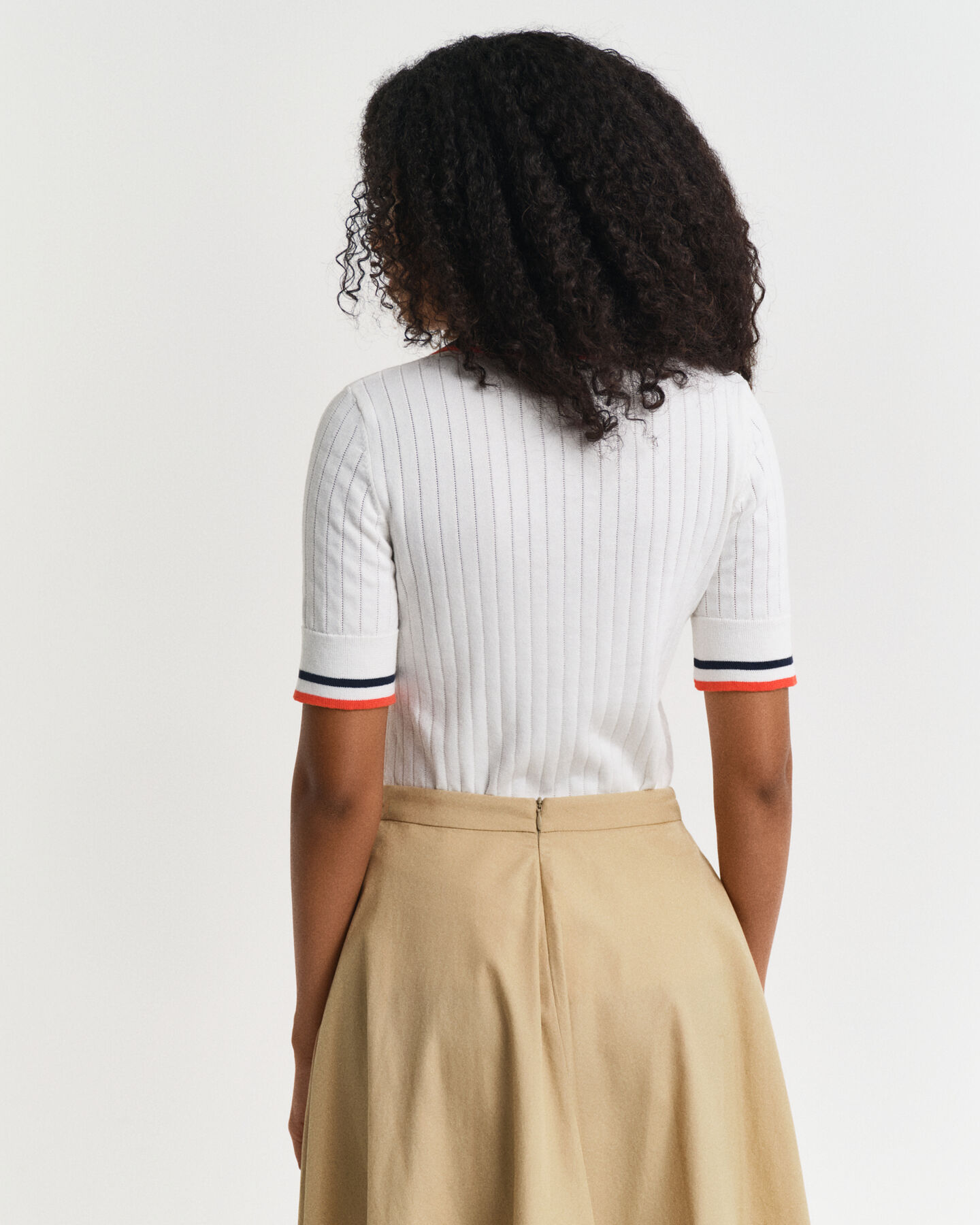 Rugger a maniche corte a coste a contrasto