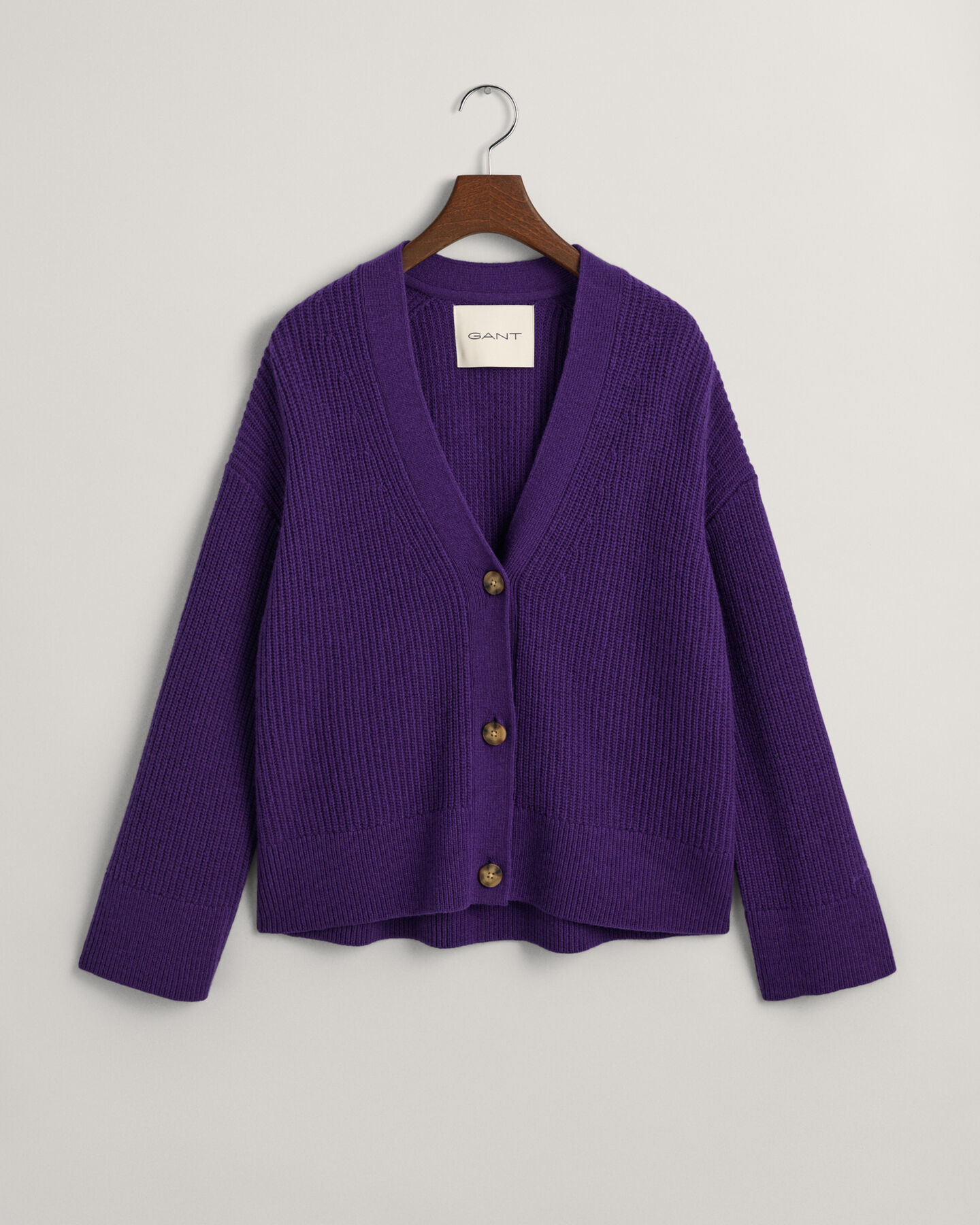 Cardigan in lana a coste