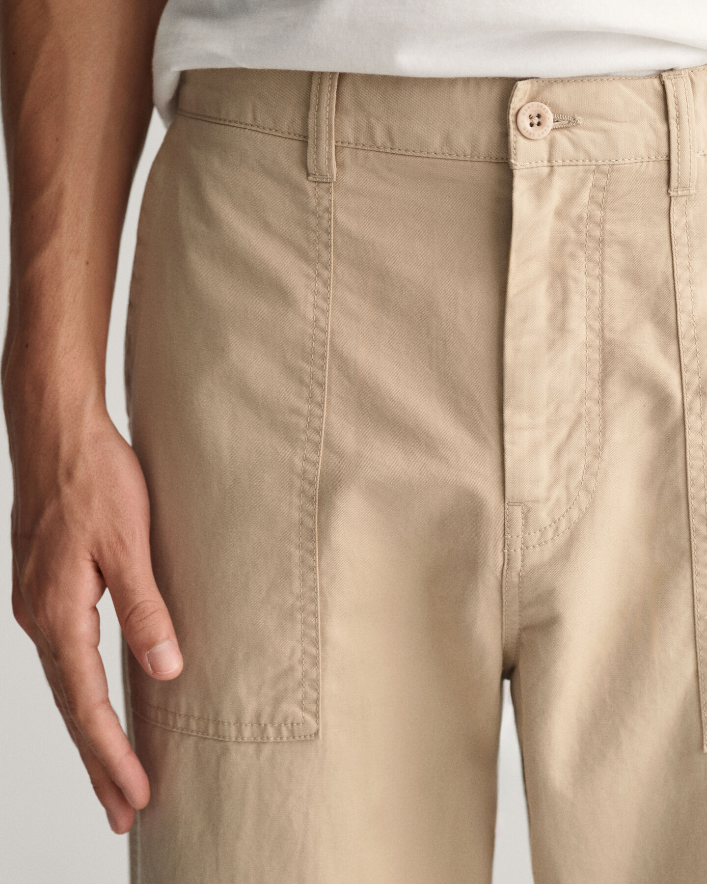 Chino in misto cotone-lino regular fit