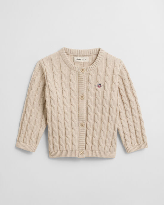 Cardigan in maglia di cotone a trecce Shield Baby
