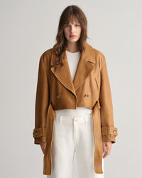 Giacca trench corta in pelle