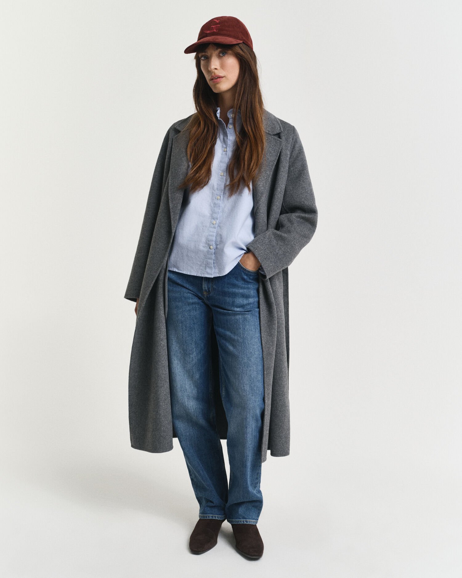 Blusa Oxford classica con volant