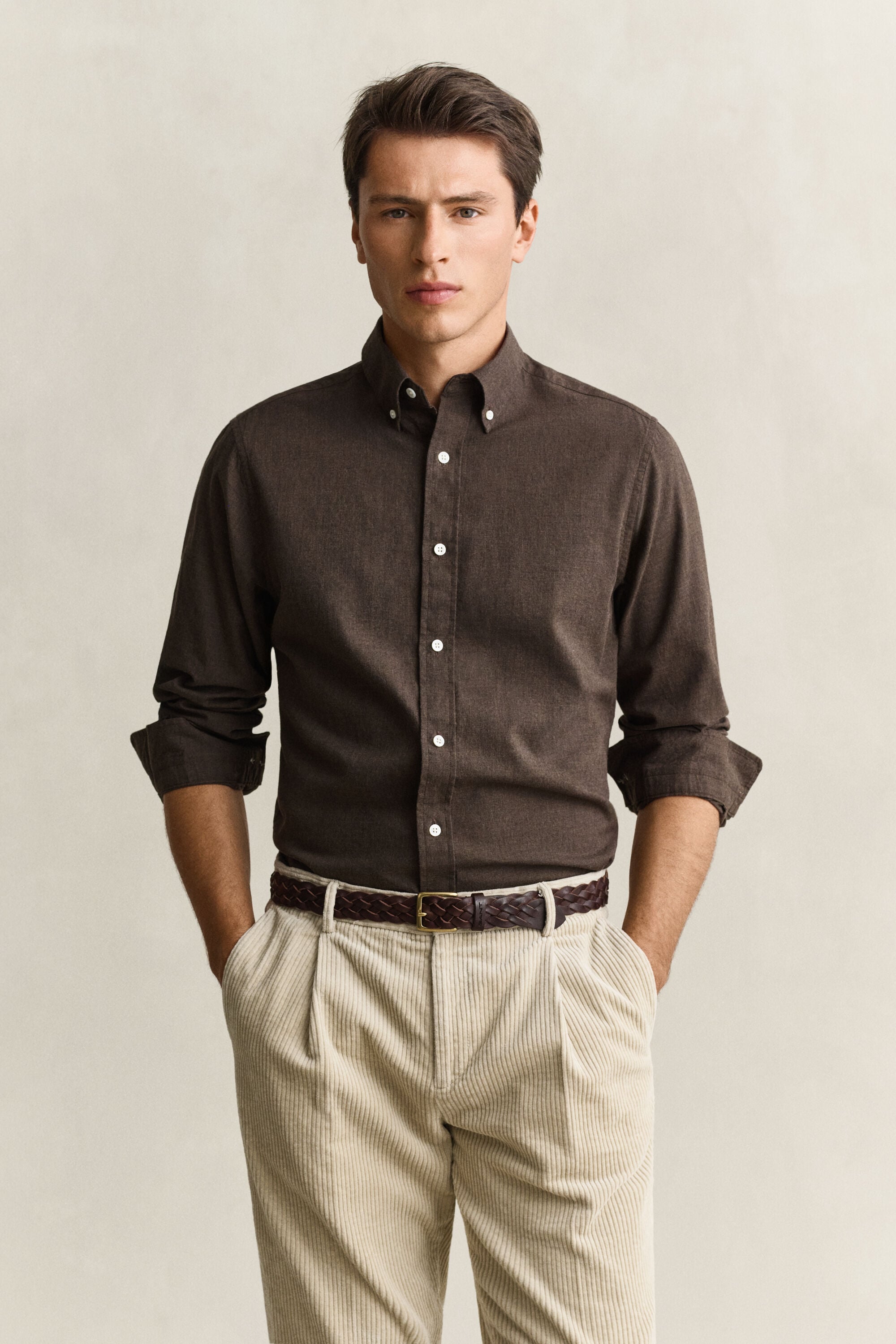 Camicia in cotone e cashmere