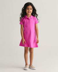 Abito a balze in piqu&eacute; a maniche corte Girls