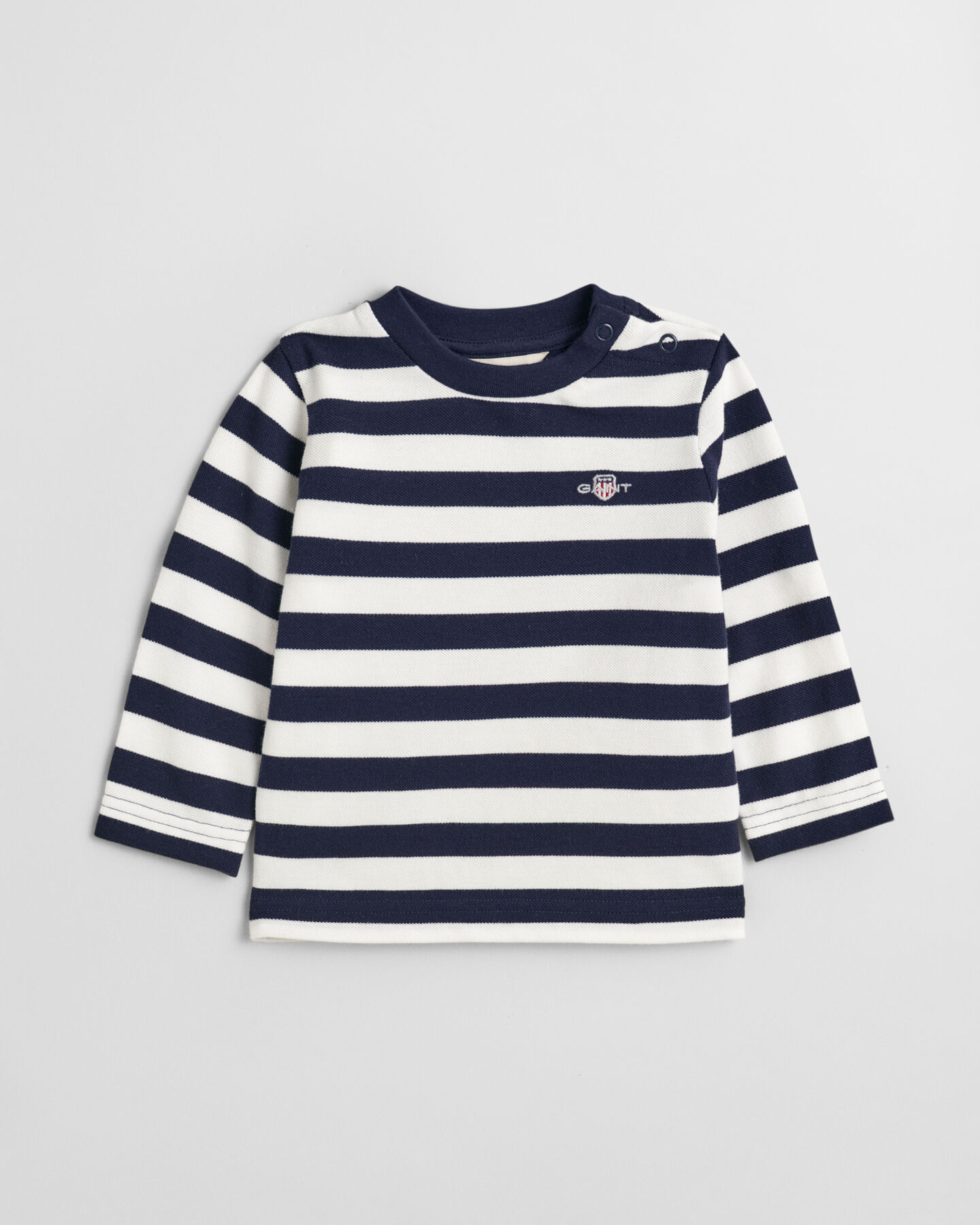 Maglia a righe in piqu&eacute; a maniche lunghe Shield Baby