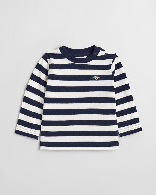 Maglia a righe in piqu&eacute; a maniche lunghe Shield Baby