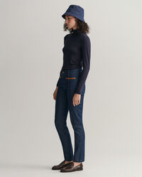 Jeans con dettagli in pelle slim fit