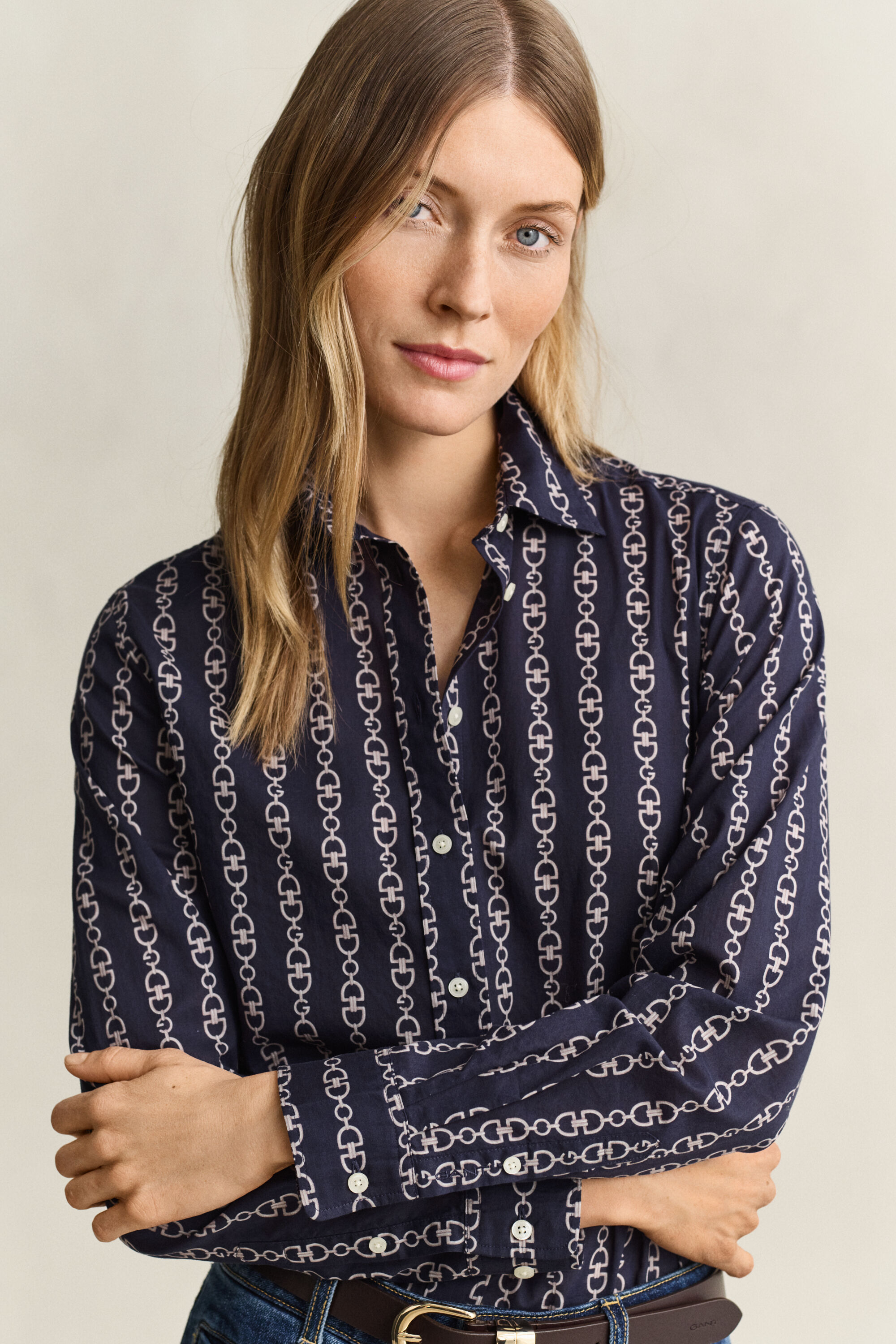 Camicia in voile di cotone con stampa