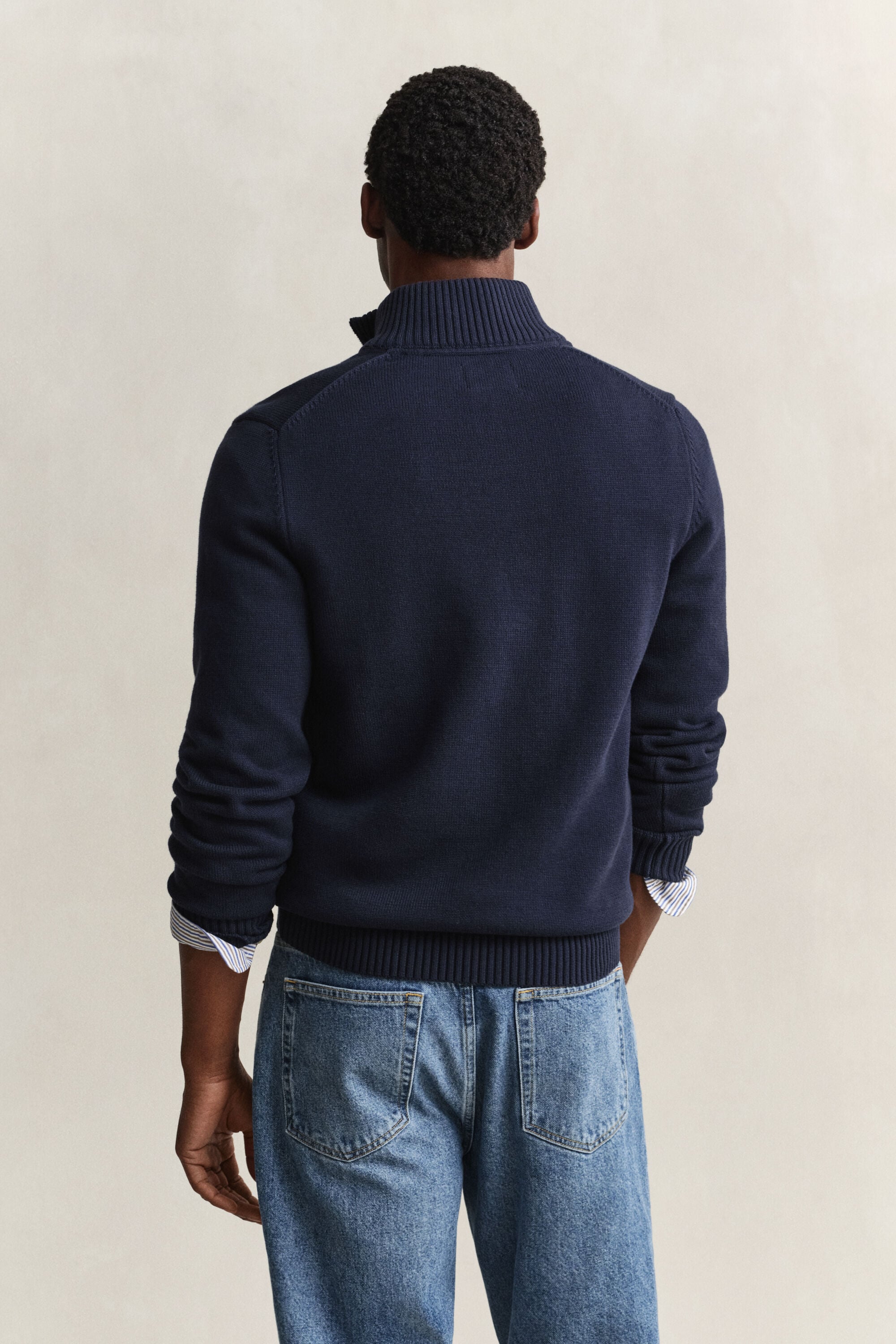 Maglia in cotone casual con zip corta