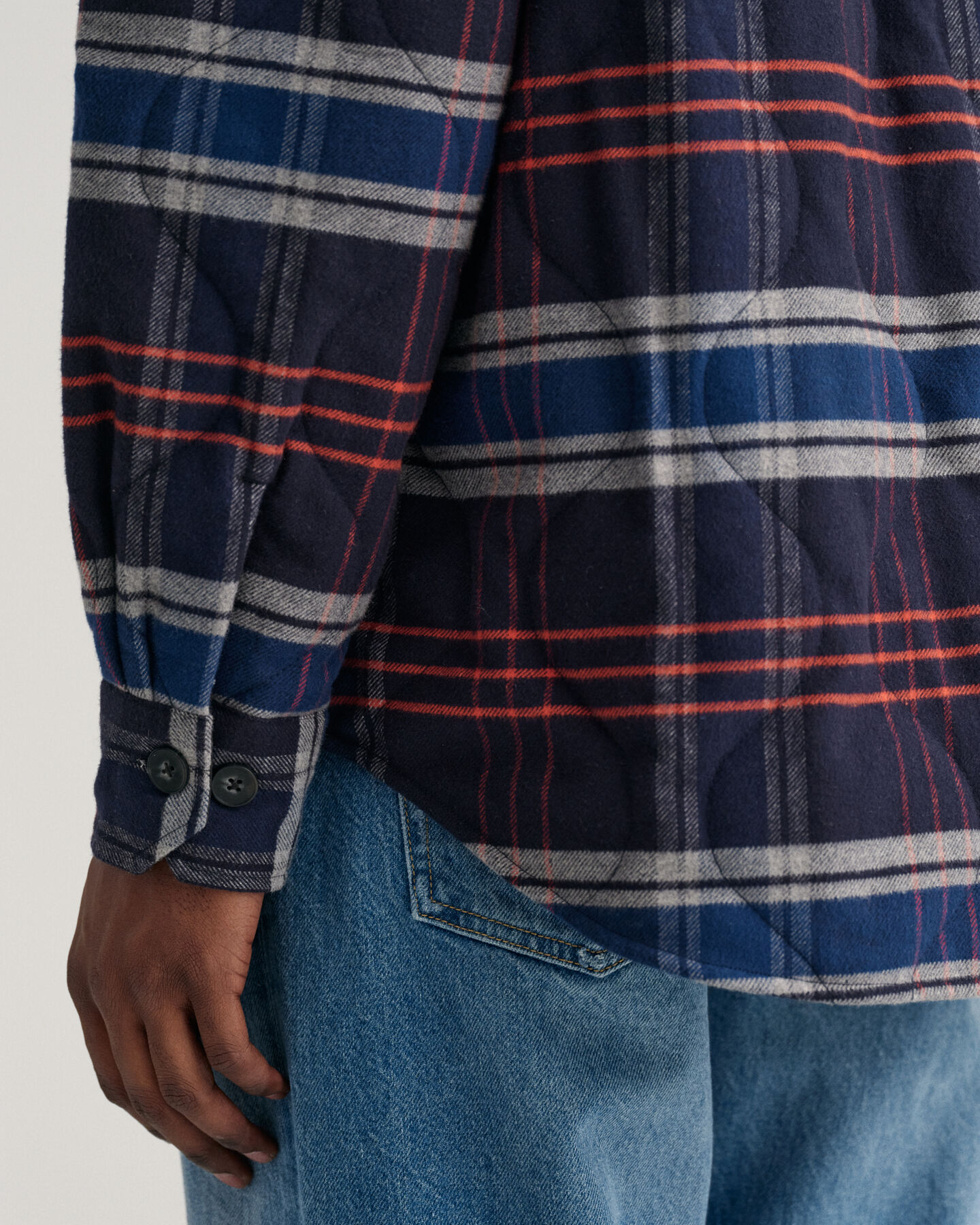 Camicia giacca in flanella trapuntata