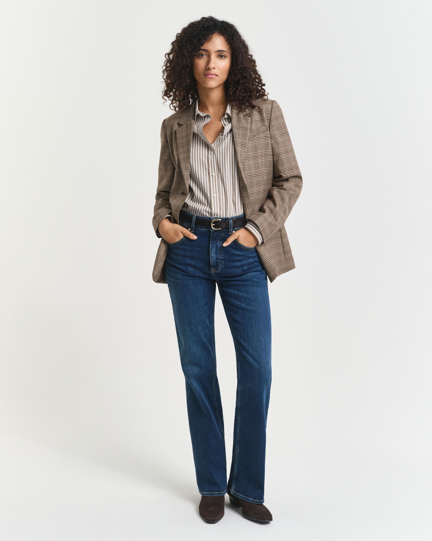 Camicia classica in popeline a righe regular fit