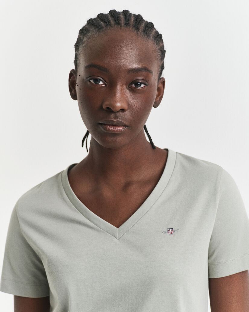 T-shirt Shield con scollo a V