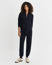 Felpa con zip e cappuccio in finissima lana d'agnello