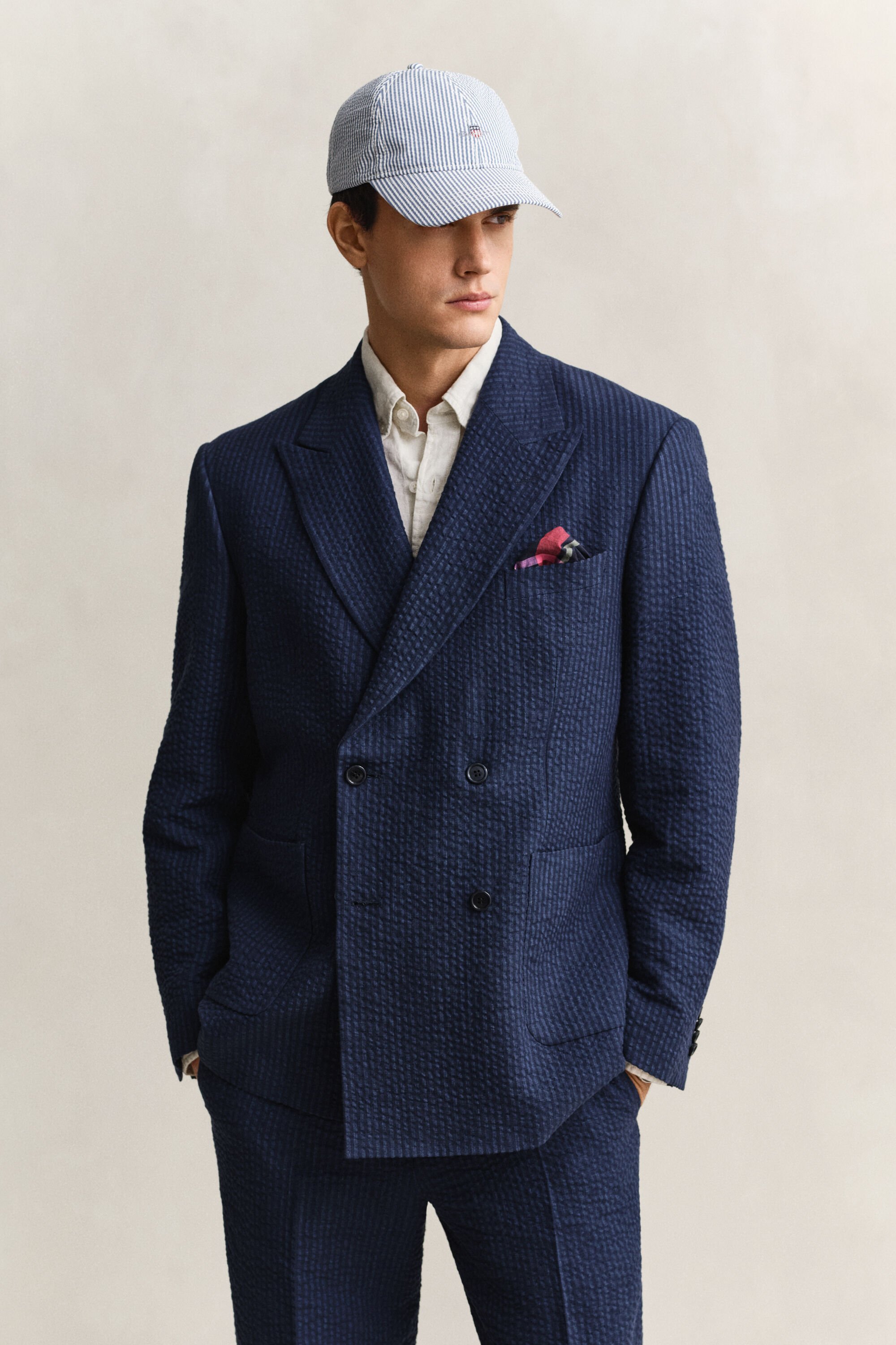 Cappellino in seersucker