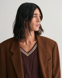 Blazer da abito in crêpe di lana oversize