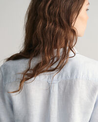 Camicia di lino a quadri in chambray regular fit