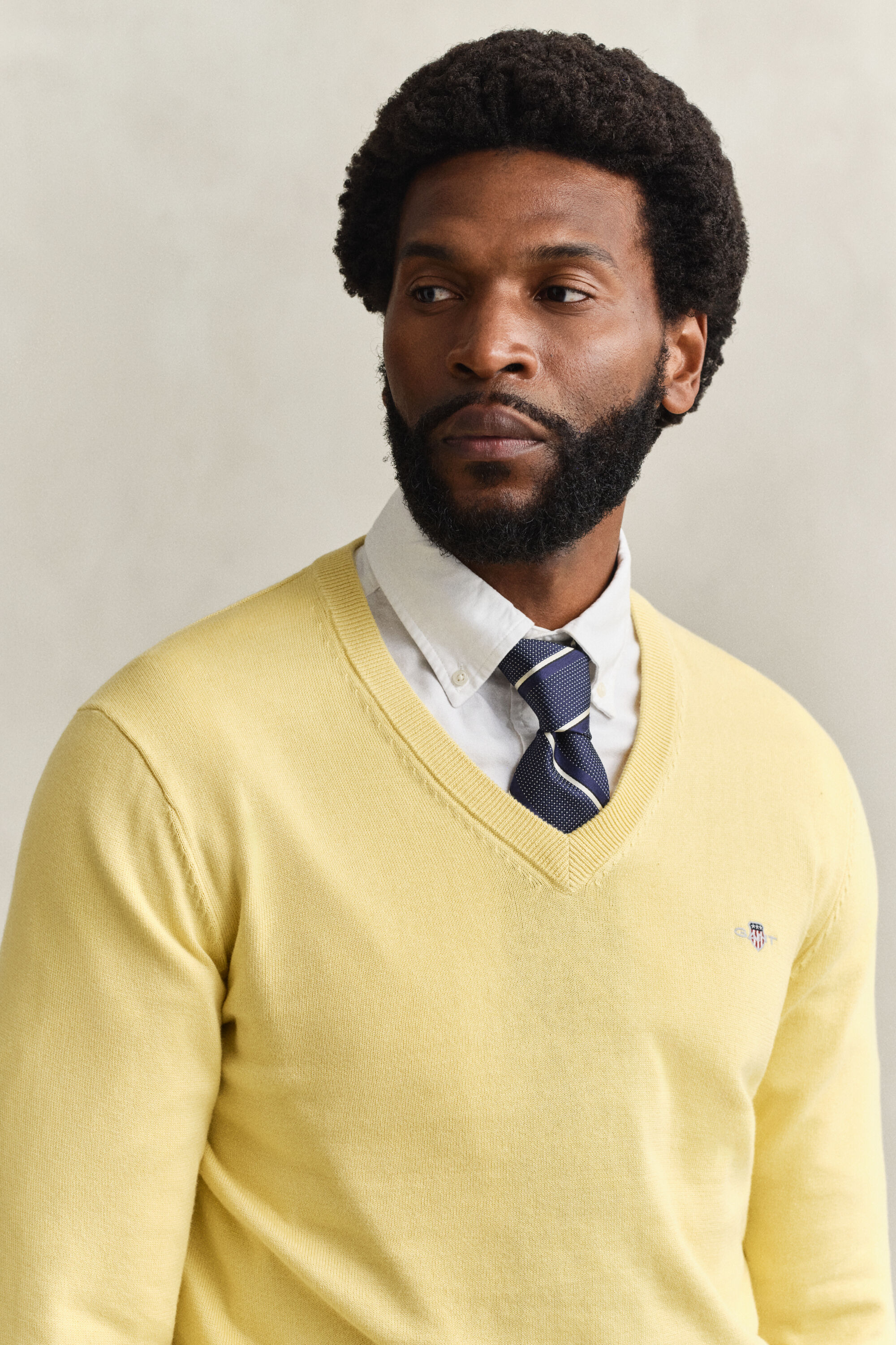 Maglia in cotone con scollo a V classico