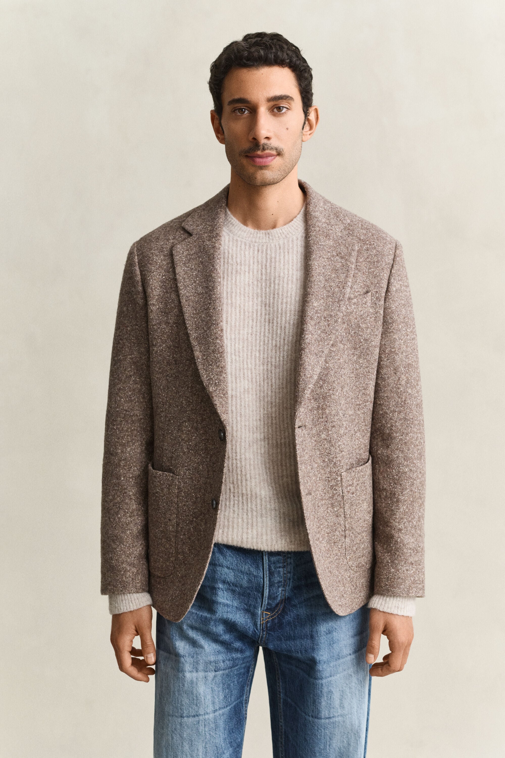 Blazer in jersey in lana e seta