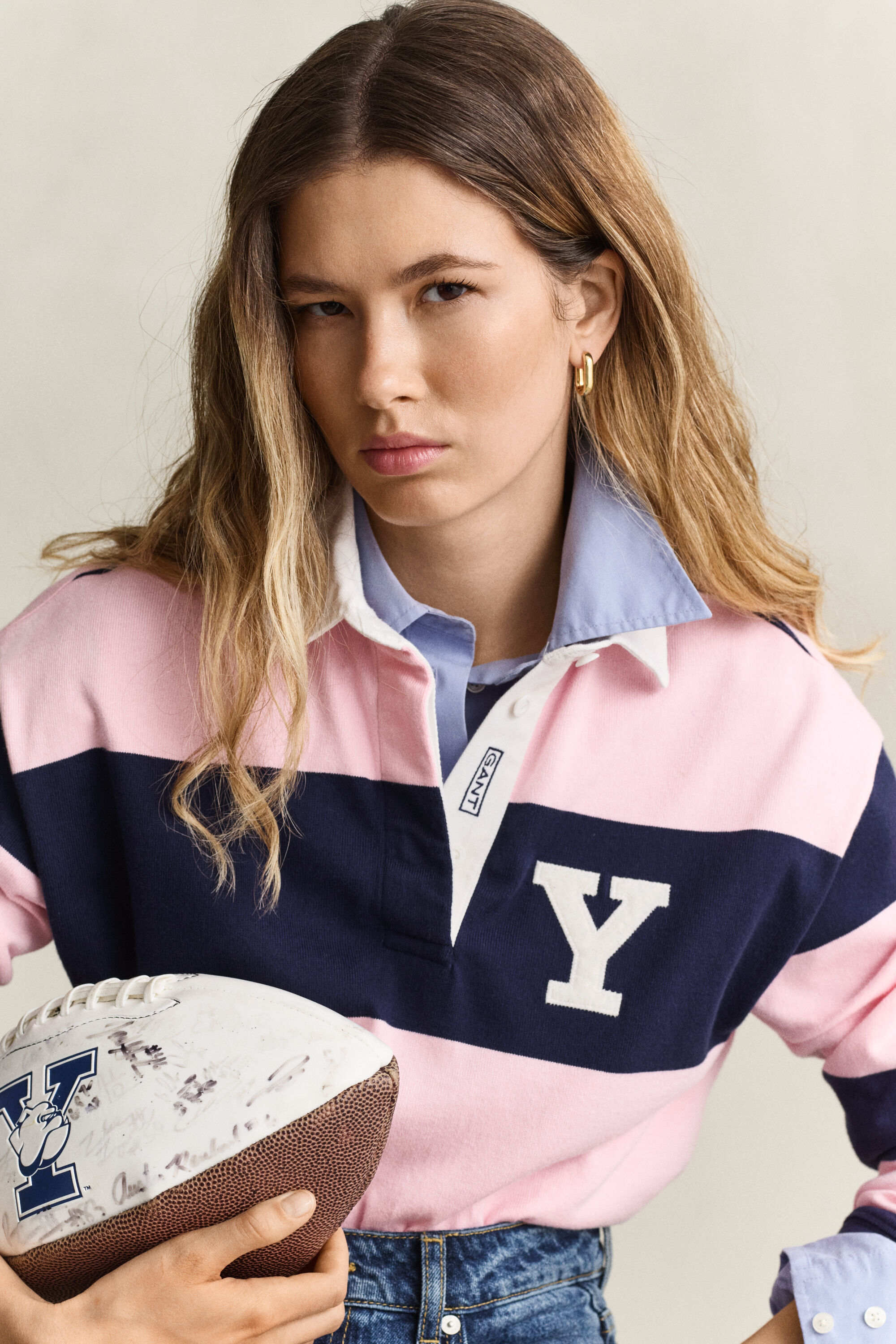 Heavy Rugger Gant x Yale a righe larghe