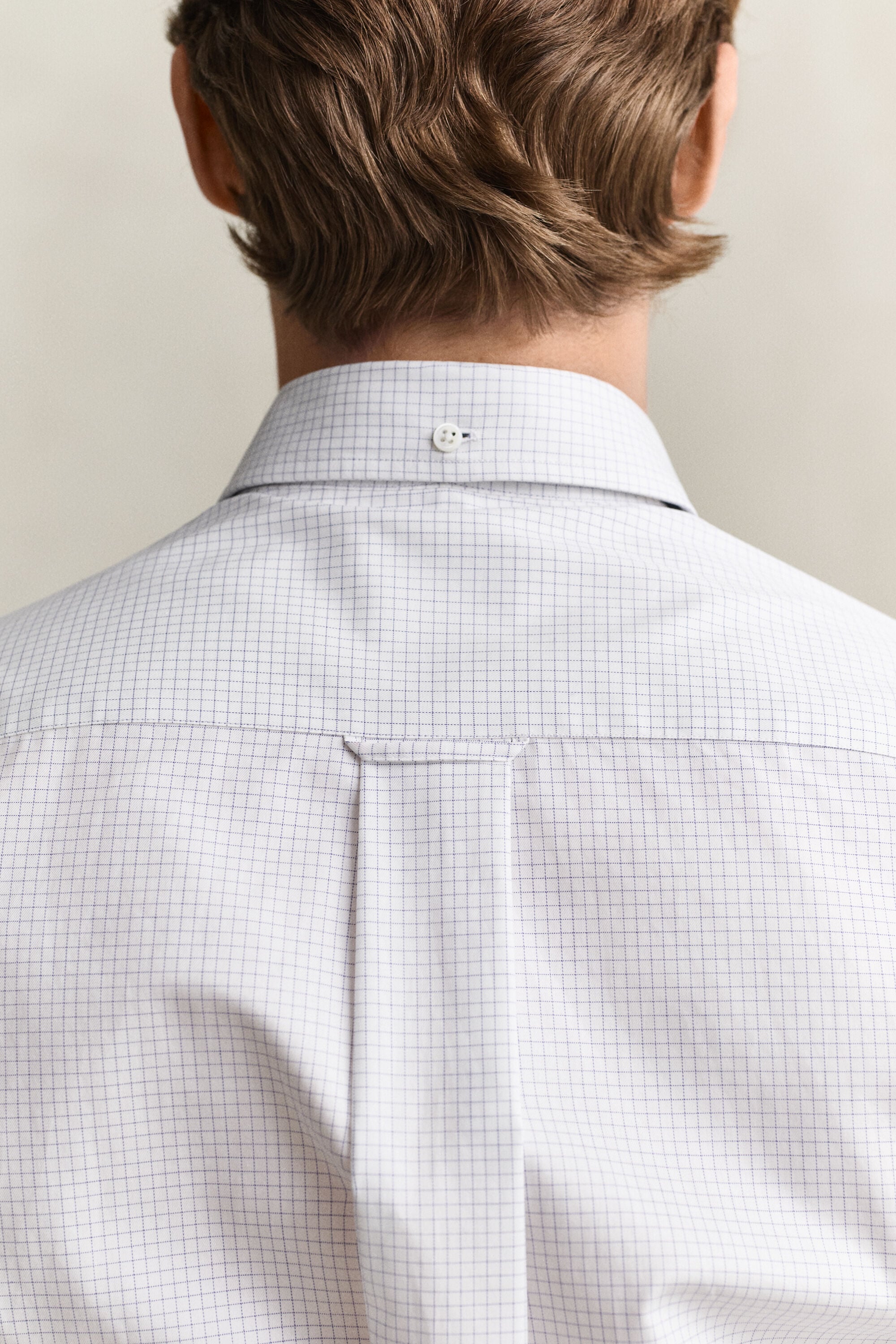 Abito chemisier in twill a quadri