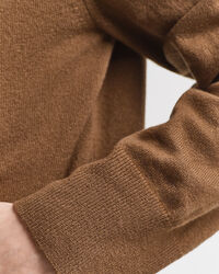 Felpa con zip e cappuccio in finissima lana d'agnello