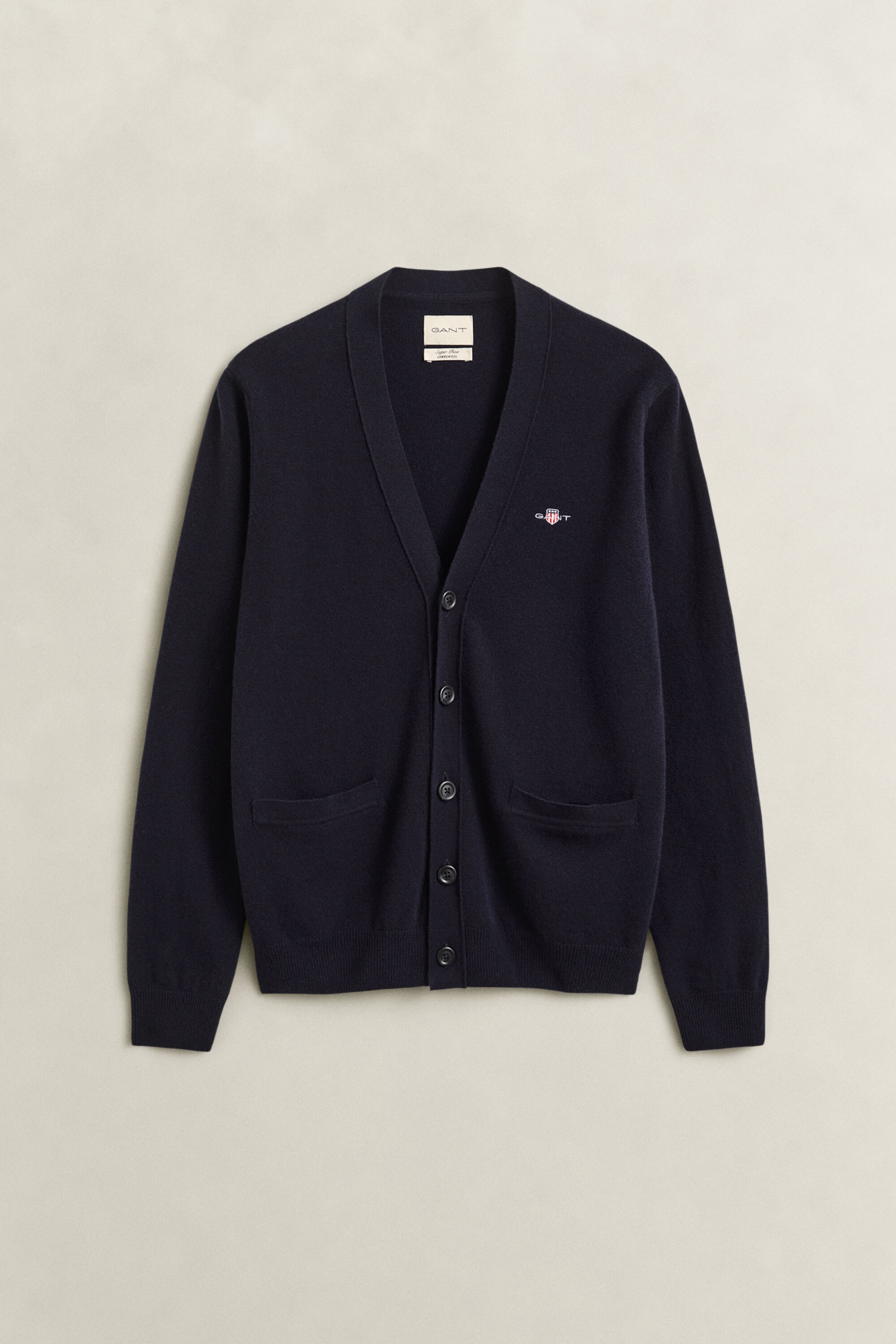 Cardigan con scollo a V in lana d’agnello