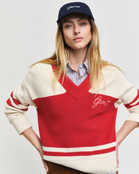 Maglia con scollo a V GANT Varsity in cotone