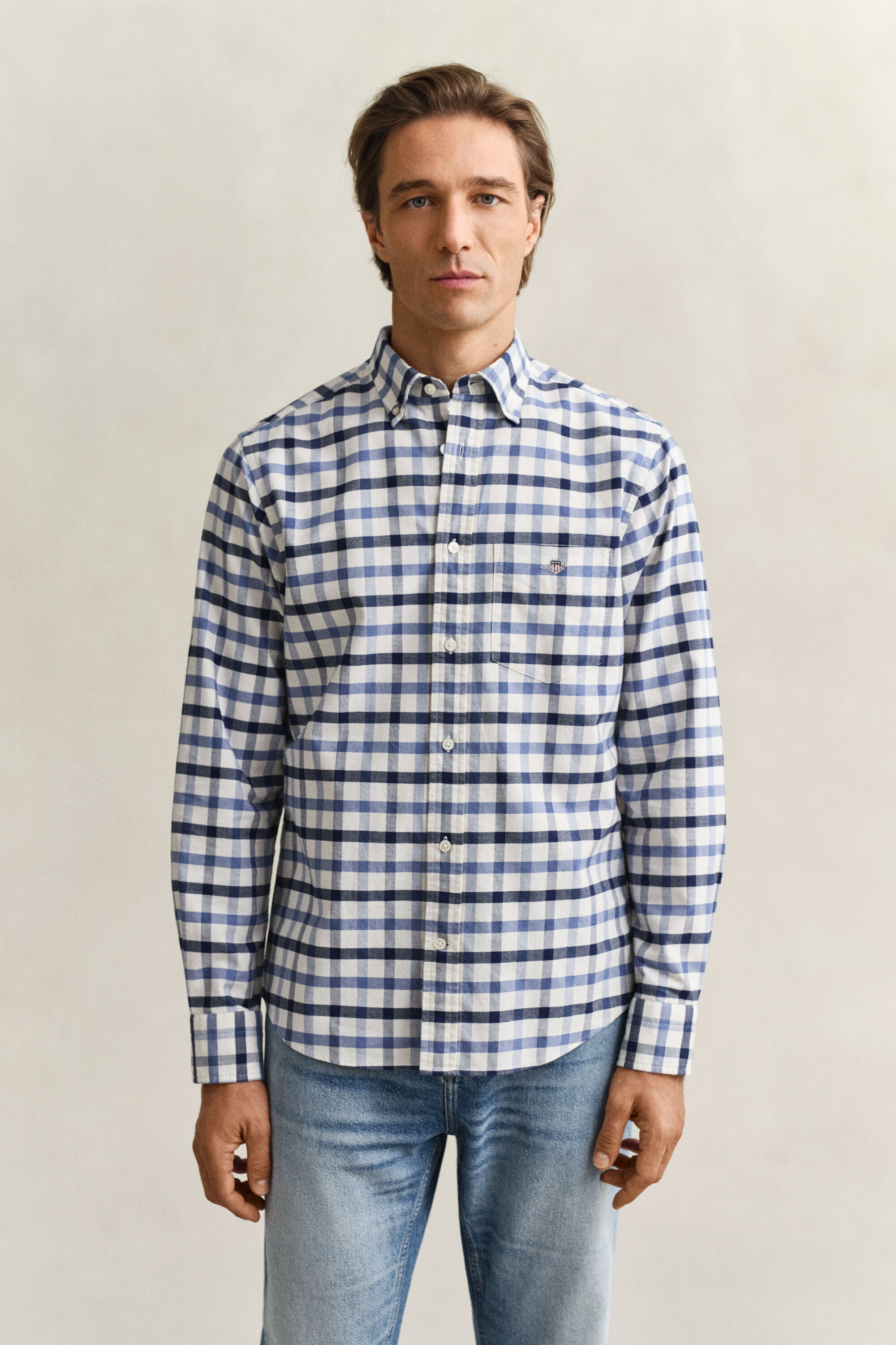 Camicia Oxford a quadri regular fit