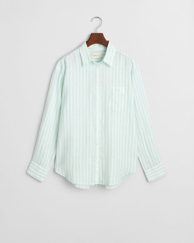 Camicia di lino a righe relaxed fit