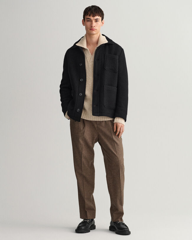 Polo fiammata con scollo a V relaxed fit