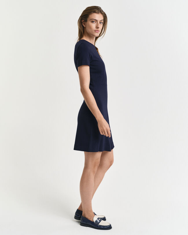 Abito in jersey con linea svasata