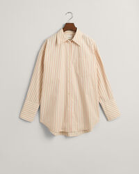 Camicia in popeline a righe e polsini alti oversize