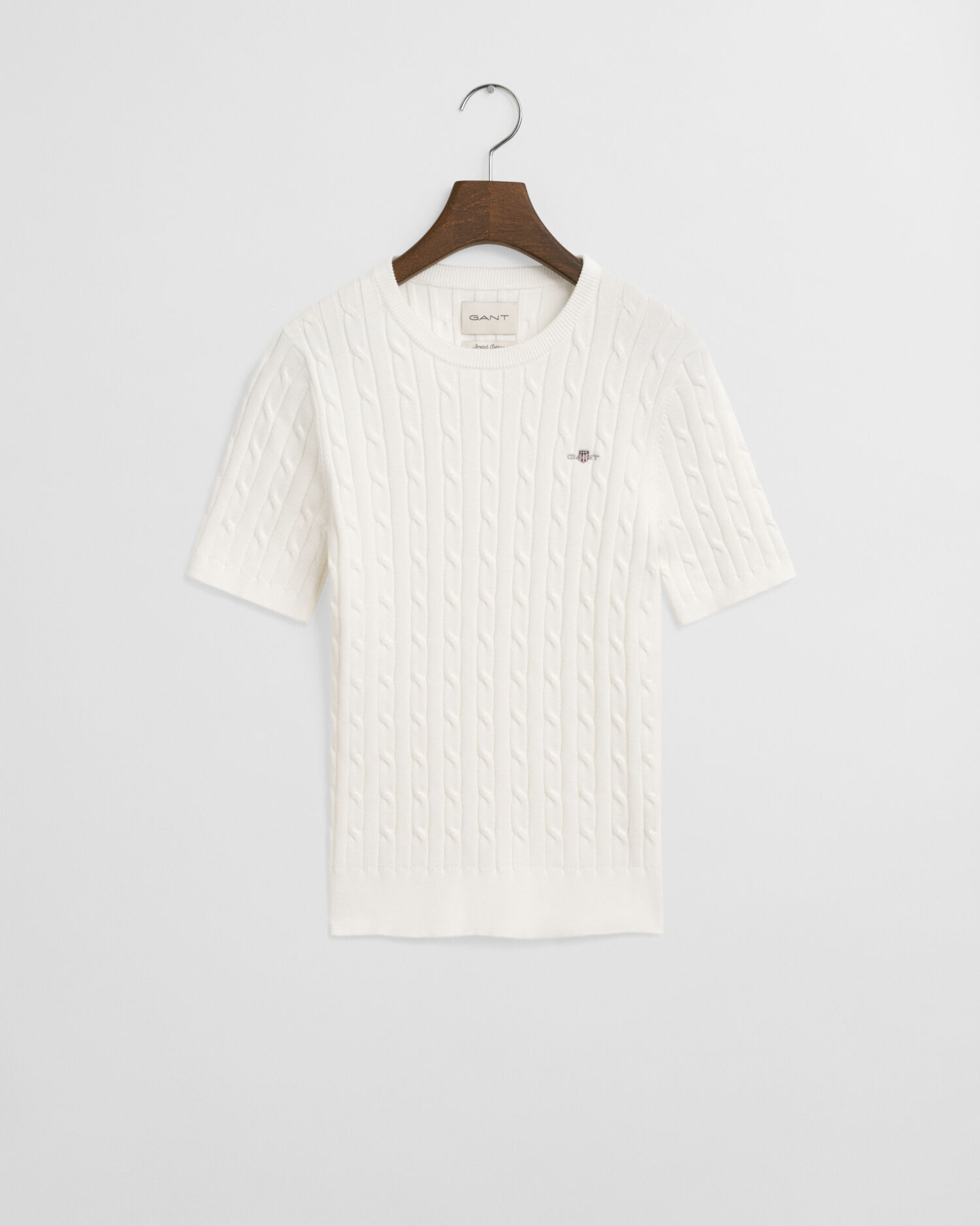 Maglia a trecce in cotone elasticizzato