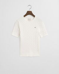 Maglia a trecce in cotone elasticizzato