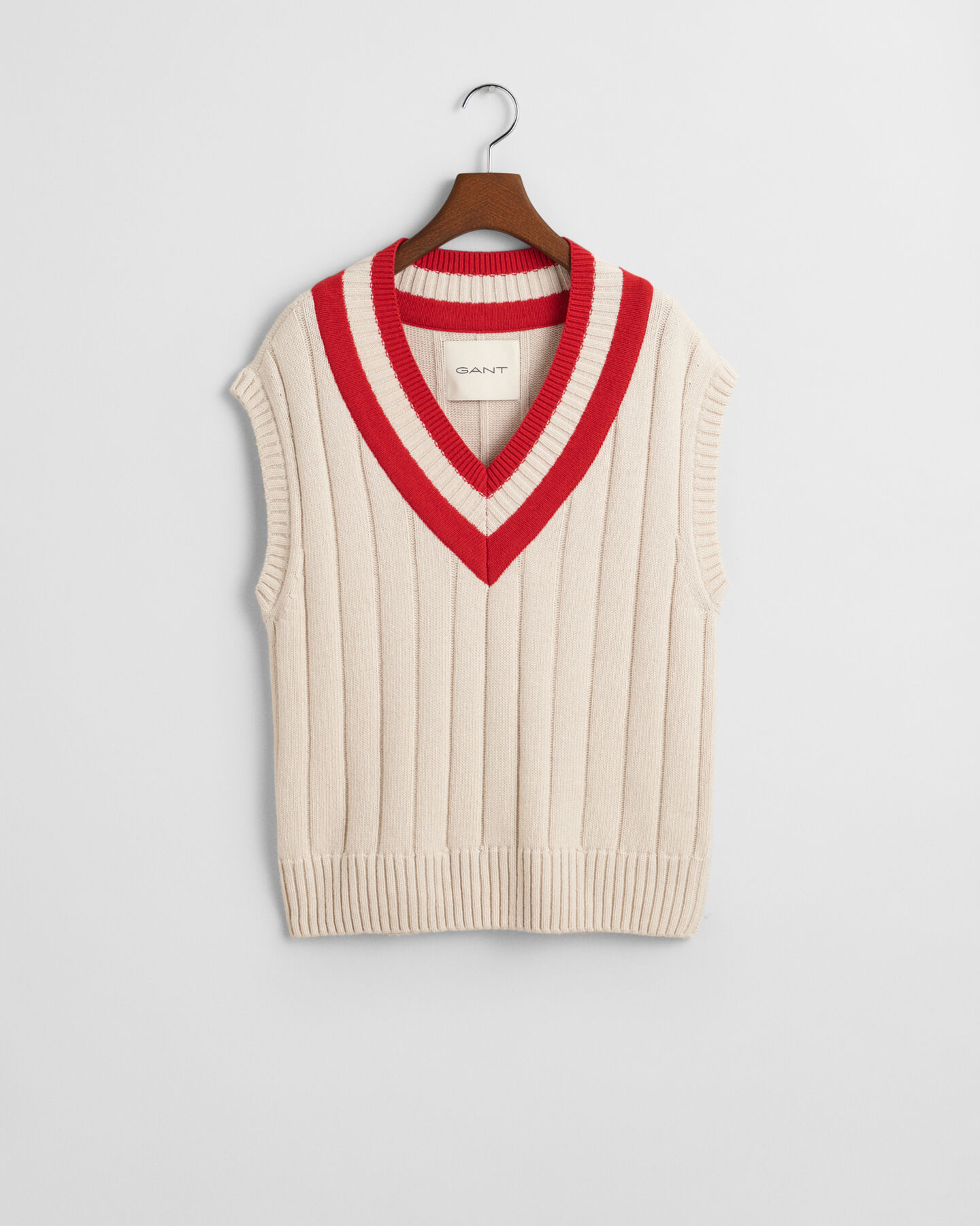 Gilet con scollo a V a contrasto