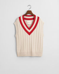 Gilet con scollo a V a contrasto