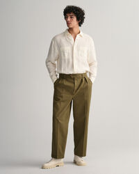 Pantaloni chino in twill con pinces
