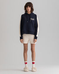 Felpa con cappuccio a blocchi di colore