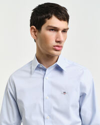 Camicia Oxford in popeline elasticizzato slim fit