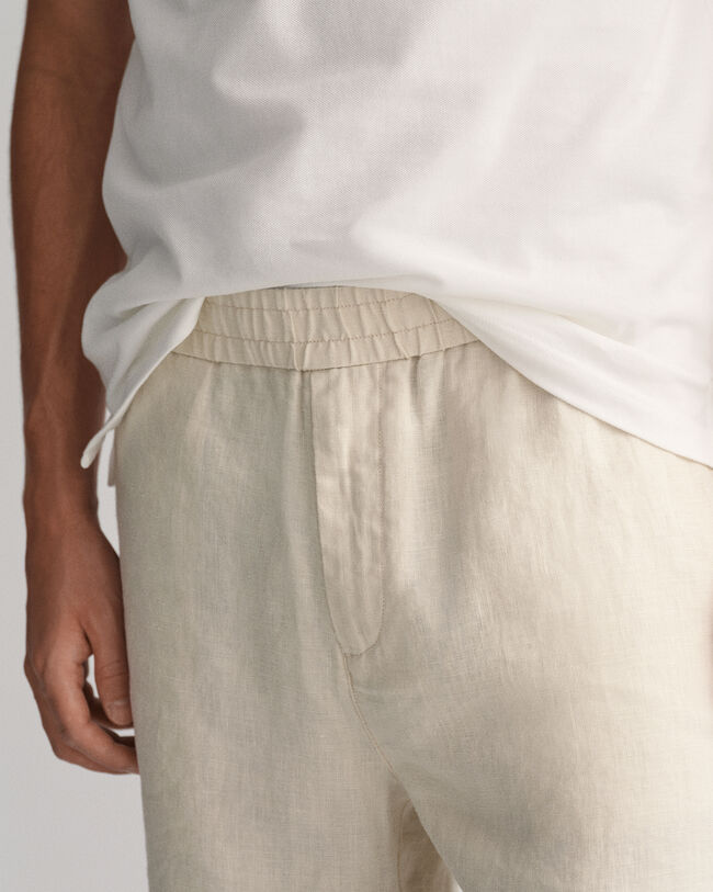 Pantaloncini con coulisse in lino