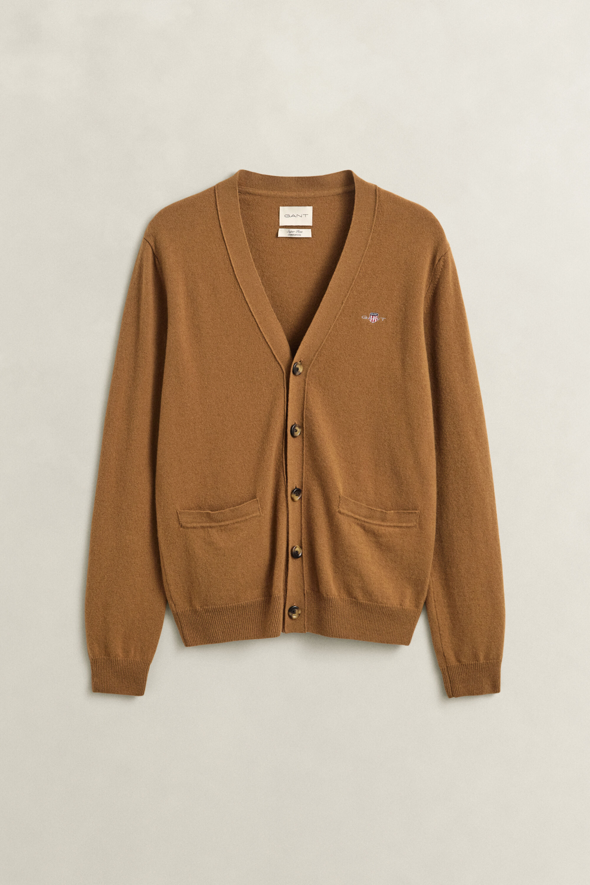 Cardigan con scollo a V in lana d’agnello