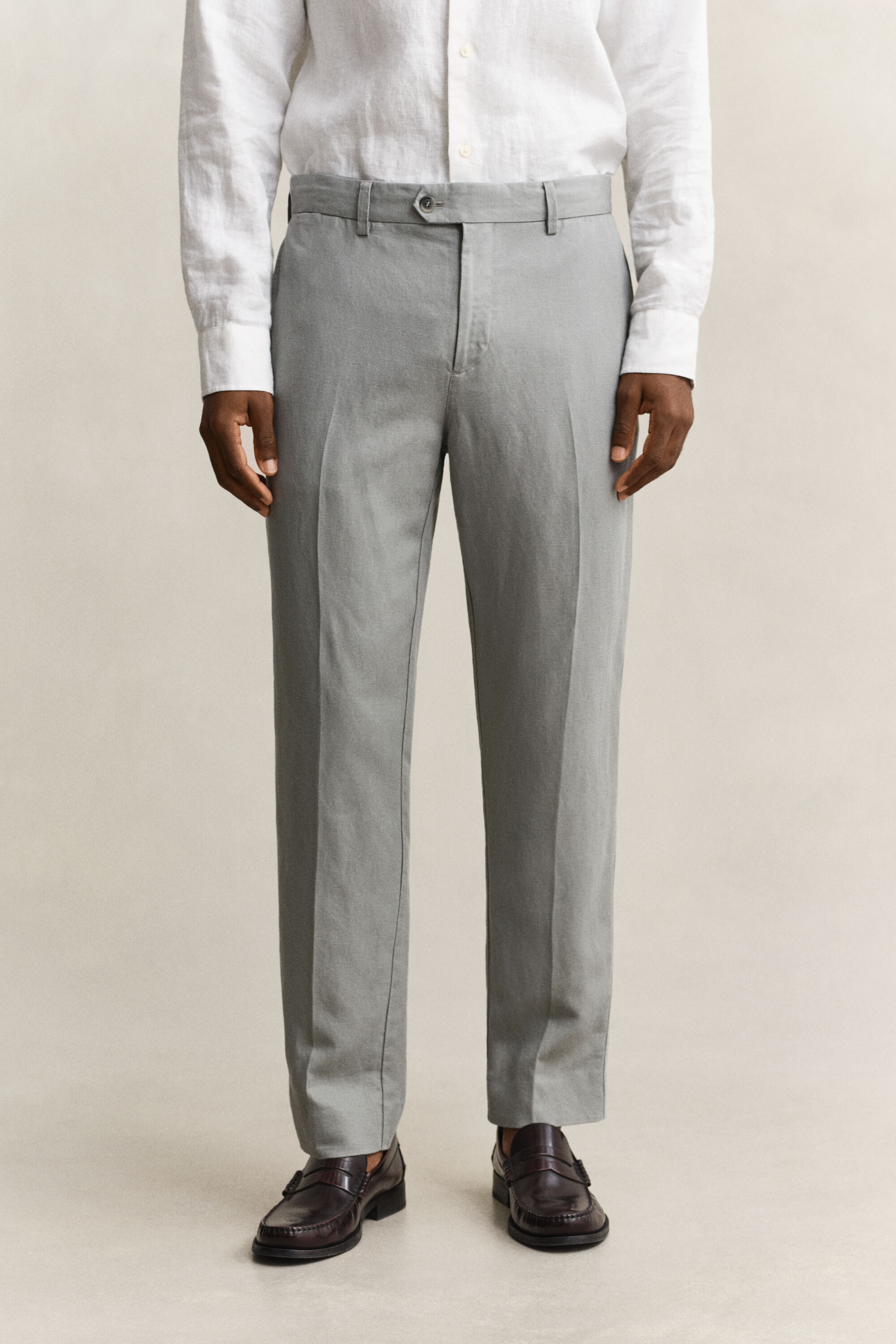 Pantaloni da abito in lyocell e lino