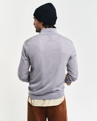 Maglia con zip corta in finissima lana merino