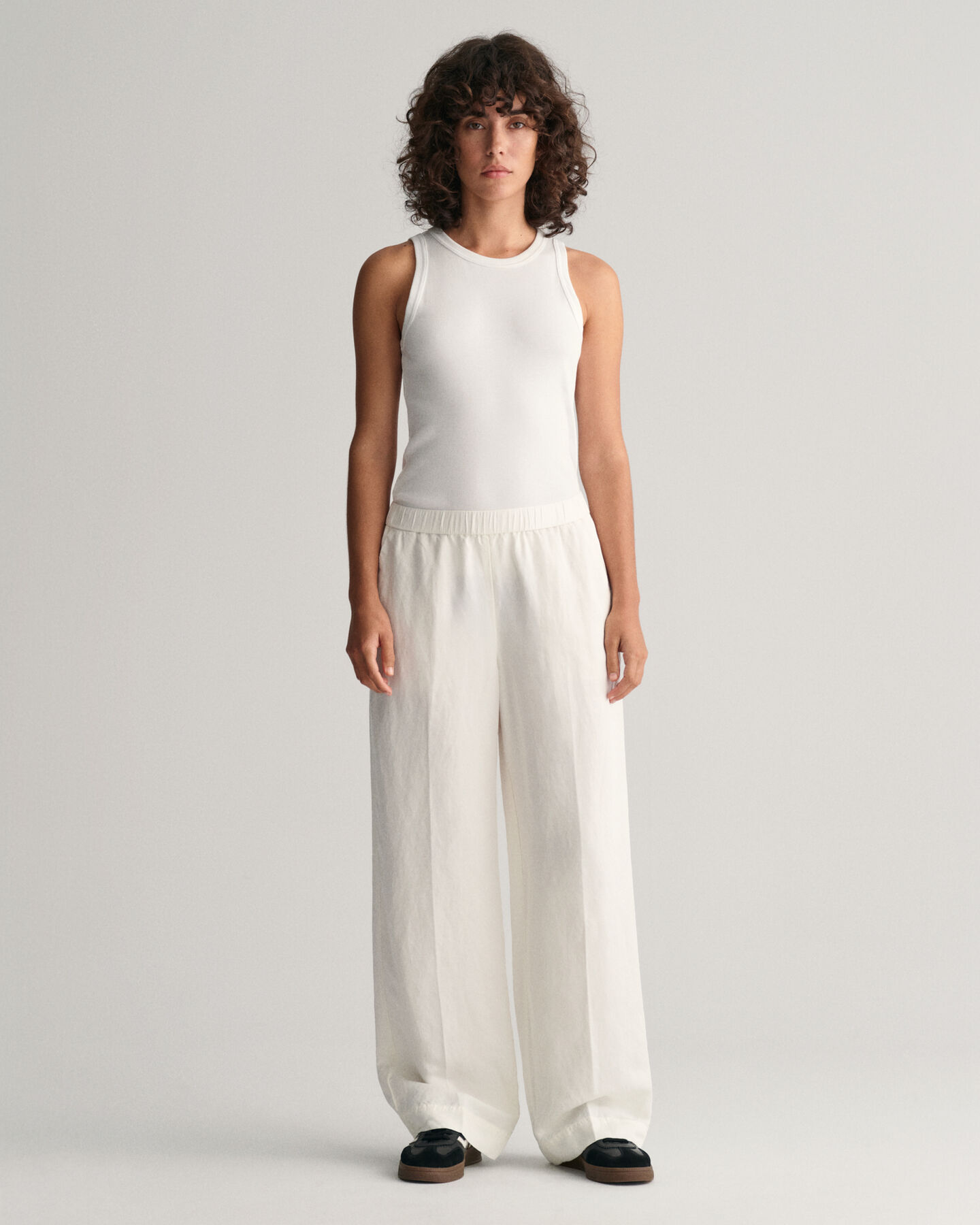 Pantaloni Pull-on in misto lino relaxed fit
